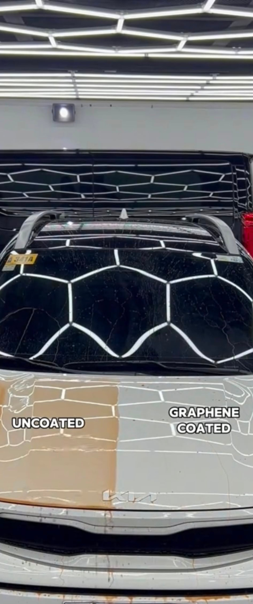 Coated versus uncoated bonnet comparison on a car detailed near Craigieburn, Melbourne